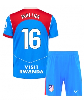 Billige Fotballdrakt Atletico Madrid Nahuel Molina #16 Replika Tredjedraktsett Barn 2025-26 Kortermet (med bukser)